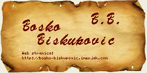 Boško Biskupović vizit kartica